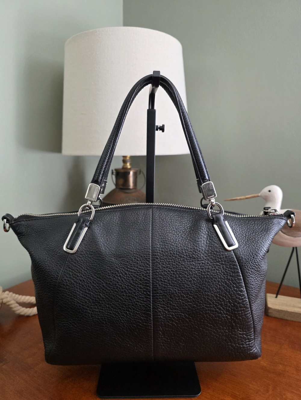 Coach 28095 Kelsey Satchel Black Pebbled Leather Shoulder Bag - Picture 5 of 16